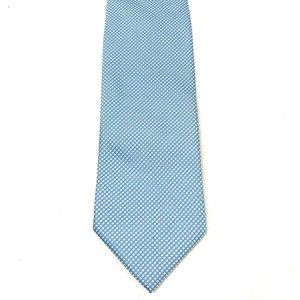 ERMENEGILDO ZEGNA Blue Check Necktie Silk Made in Italy Tie